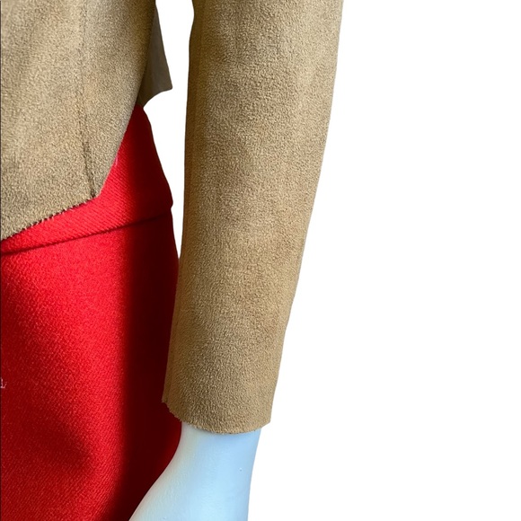 BLANK NYC Drape Front Faux Suede Zip Up Jacket In Hazelnut Brown Sz Small - Picture 4 of 10